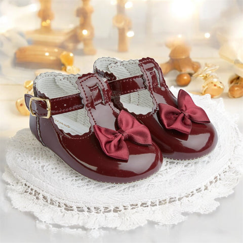 Baypod Burgundy Soft Sole T-Bar First Shoe