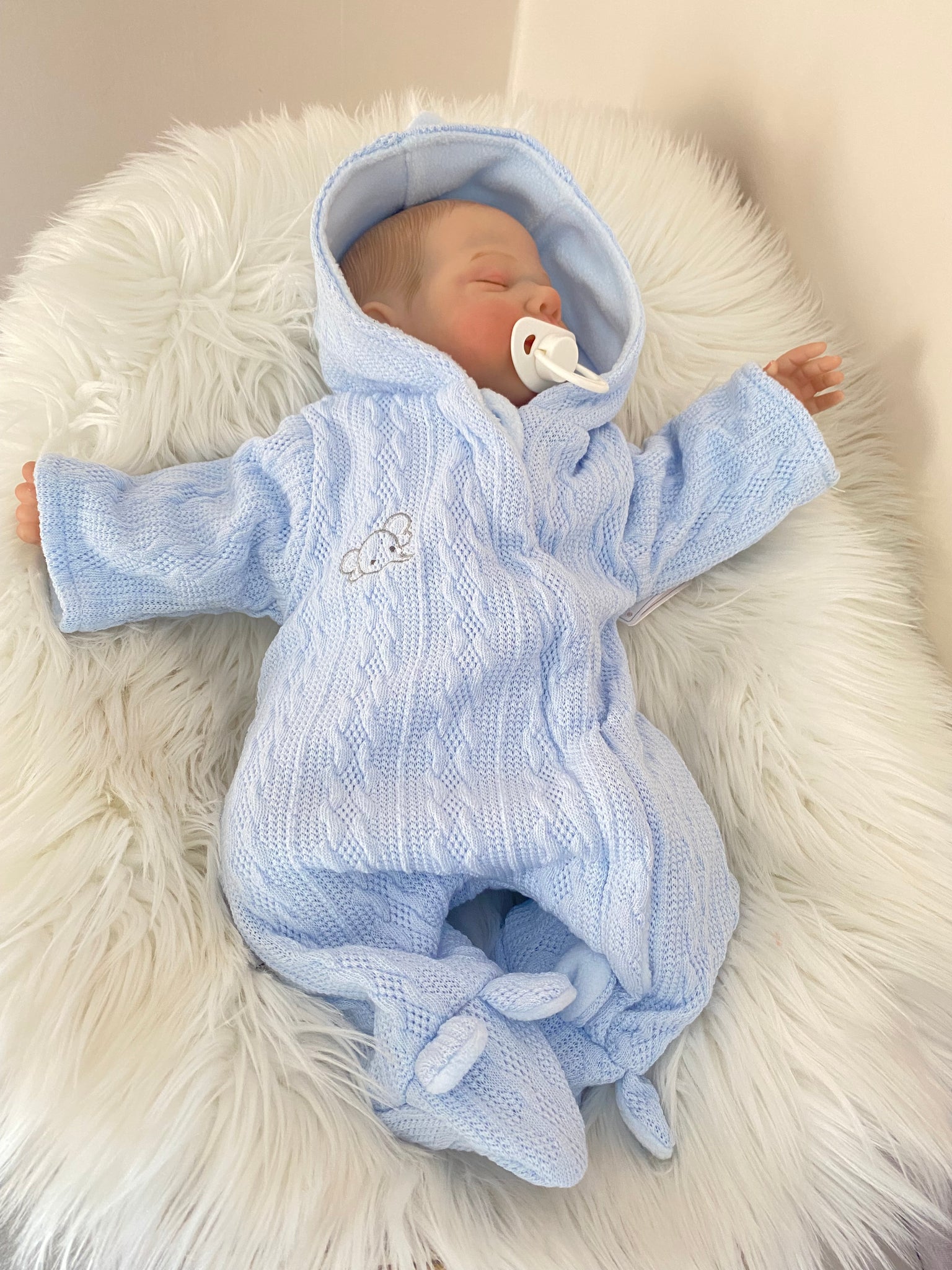 Premature Tiny Baby Boys Snowsuit PramSuit Elephant Gillytots Children s Boutique