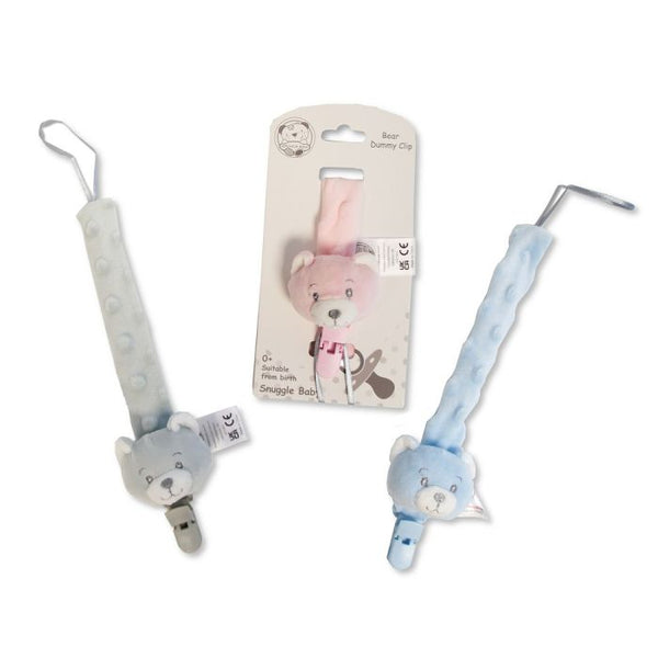 Cute teddy soft feel velour Dummy Clips