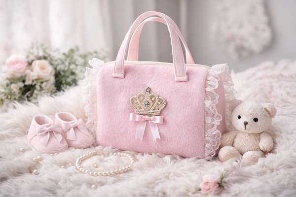 Baby Girls Pearl Crown Pink Changing Bag