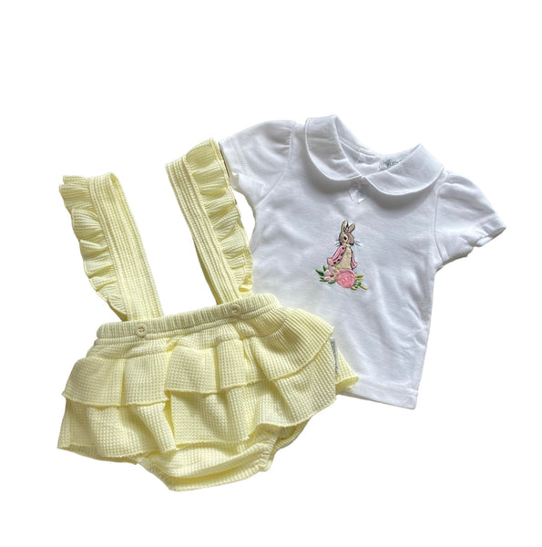 Beatrix potter  Flopsy Bunny Two Piece Spanish Dungarees Romper & Top Set