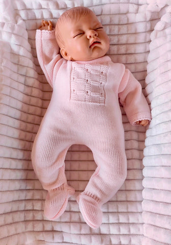 premature baby girls all in one knitted outfit 