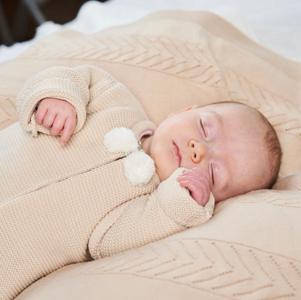 Dandelion 2pc Unisex Pom pom knitted  pram suit Outfit