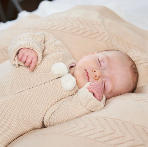 Dandelion 2pc Unisex Pom pom knitted  pram suit Outfit