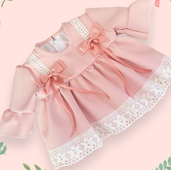 Pretty Baby Girls Lace Dress - Pink
