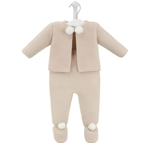 Dandelion 2pc Unisex Pom pom knitted  pram suit Outfit