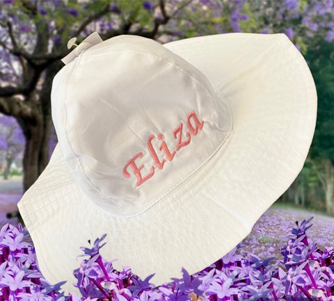 Personalised Wide Brim summer Hat