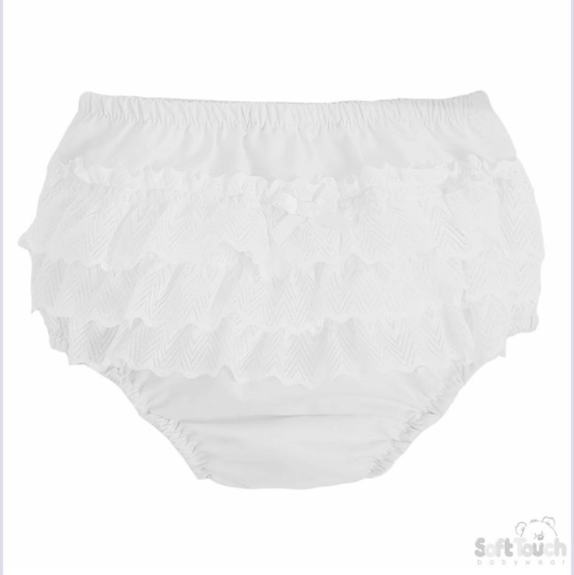 frilly white zigzag lace pants knickers 