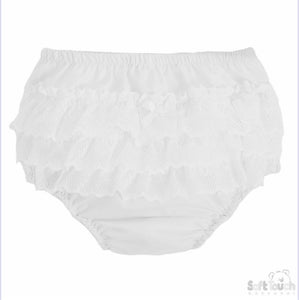 frilly white zigzag lace pants knickers 