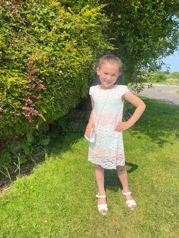 Gillytots Girls Lace Dress and Purse Set reduced