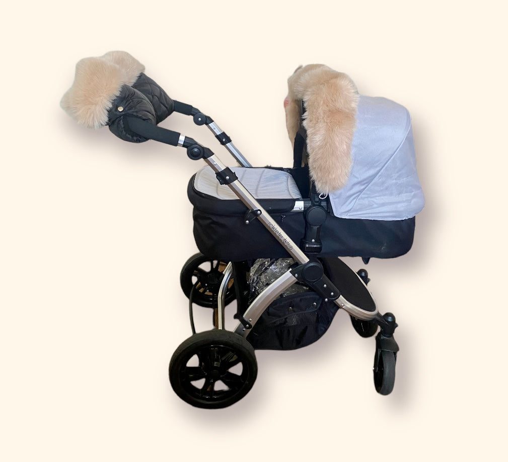 Extra Fluffy Pram Fur Hood Trim/Handmuff - Teddy