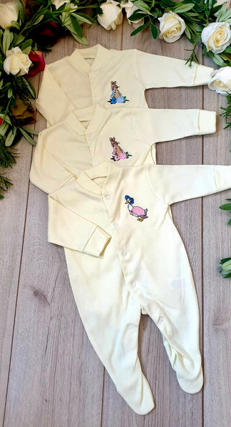 lemon beatrix potter jemima puddleduck peter rabbit flopsy bunny babygrows beatrix potter collection 