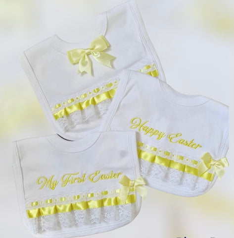 easter bibs my first easter happy easter lemon bibs personslised 