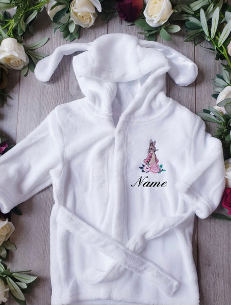Flopsy Bunny Soft Touch Dressing Gown/Robe - White