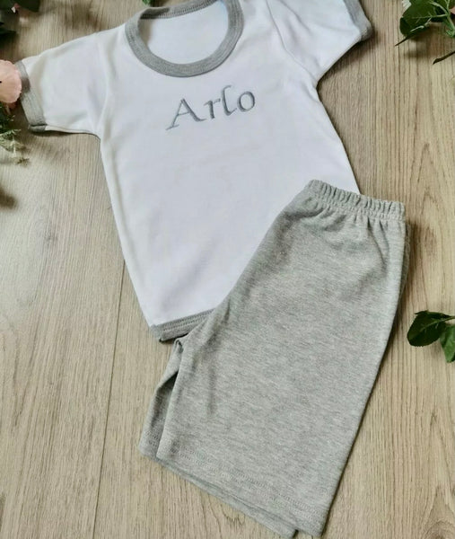 Boys Soft Jersey Stretch summer Top & Shorts Set - Personalised