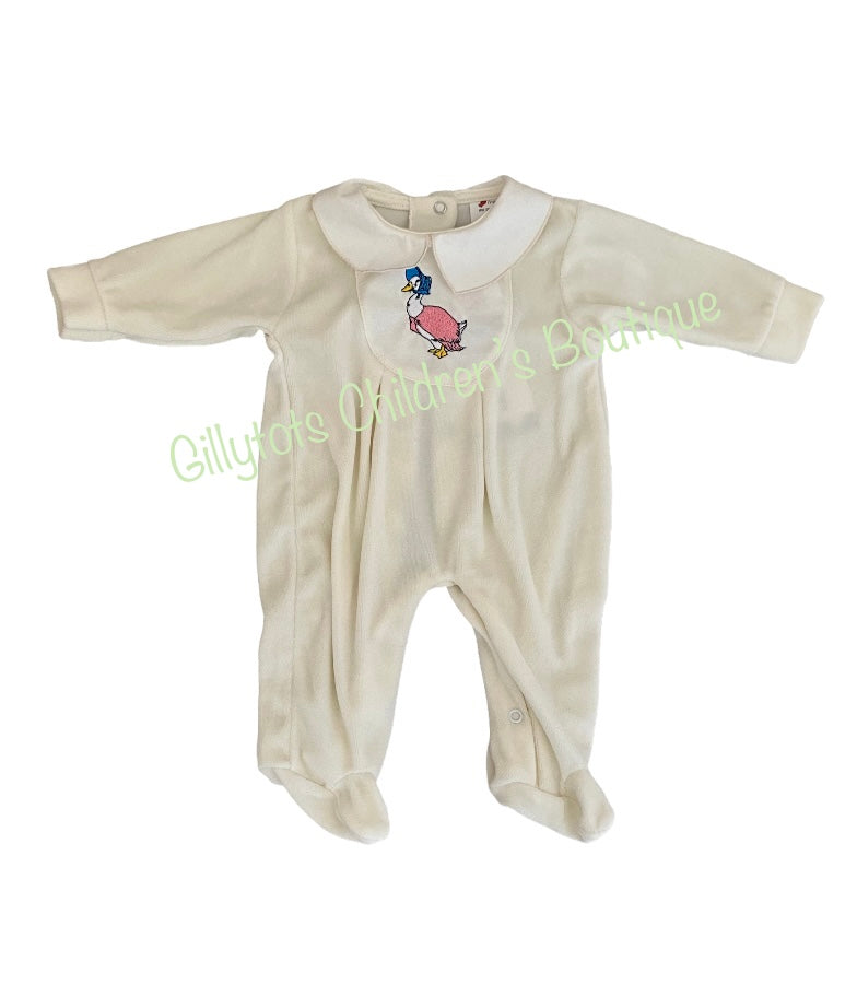 babygrow velour soft babygrow peter rabbit baby clothes cream soft all in one 