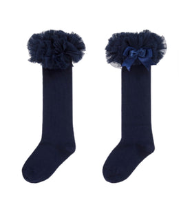 caramelo kids navy knee length tutu socks 