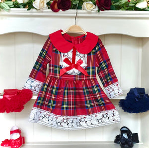 girls tartan lace christmas dress girls dresses checked christmas dresses