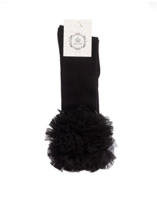 black school socks knee lenght beau kid cotton socks 