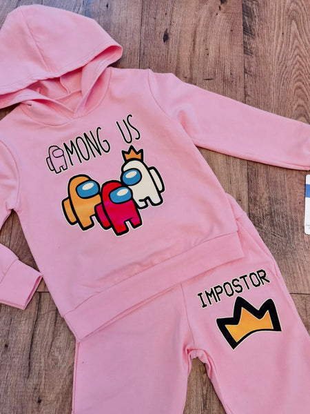 Reduced Among Us Girls Tracksuit - Pink