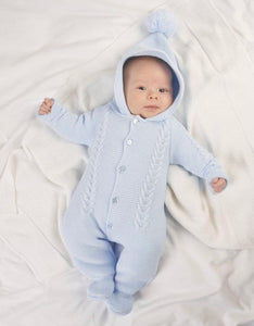 dandelion knitted hooded button up pramsuit 