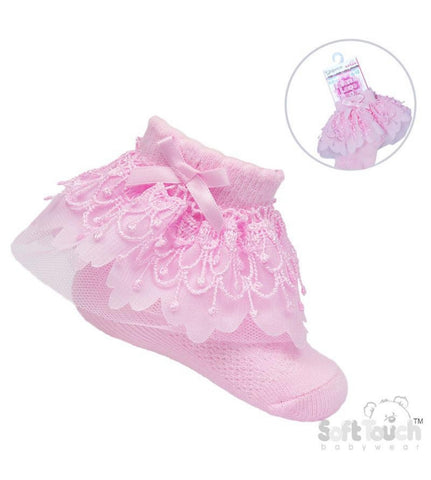 soft touch infant lace socks 