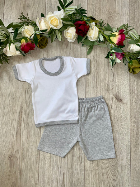 Boys Soft Jersey Stretch summer Top & Shorts Set - Personalised