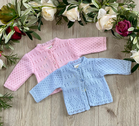 premature baby cardigans pink blue girls boys unisex