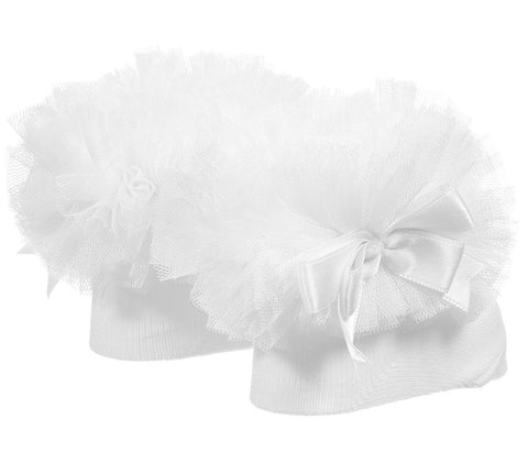 Caramelo Kids White Tutu Socks With Bow