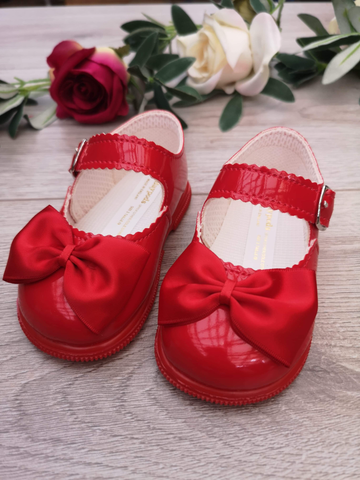 red girls hard sole baypods baby shoes with bow 