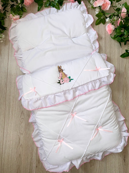 flopsy Bunny Beatrix potter pram blanket cosy toes foot muff footmuff cosytoes blanket 