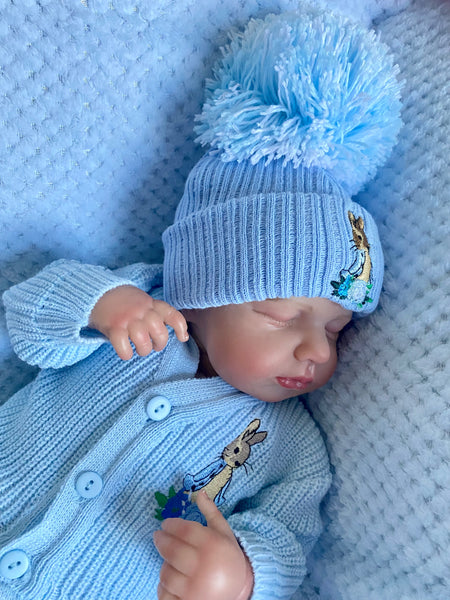 Peter Rabbit Baby Boys wool single Pom Hat - Blue