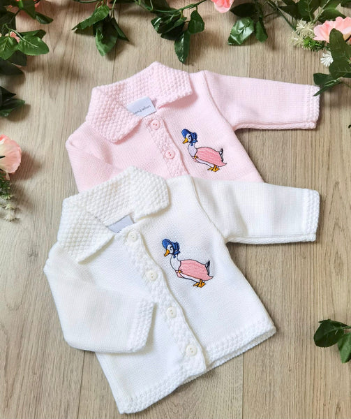 Dandelion beatrix potter Jemima Puddleduck Baby Girls Cardigan - White