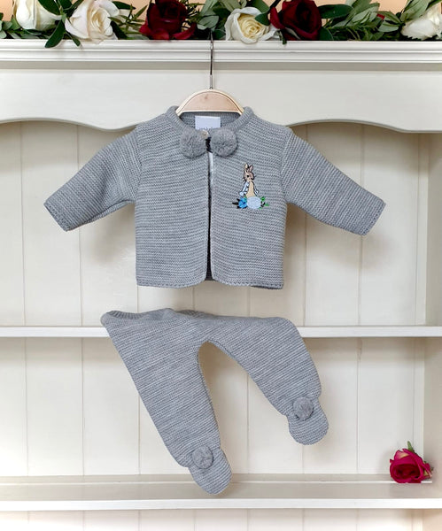 Peter Rabbit Pom Pom Outfit - Grey
