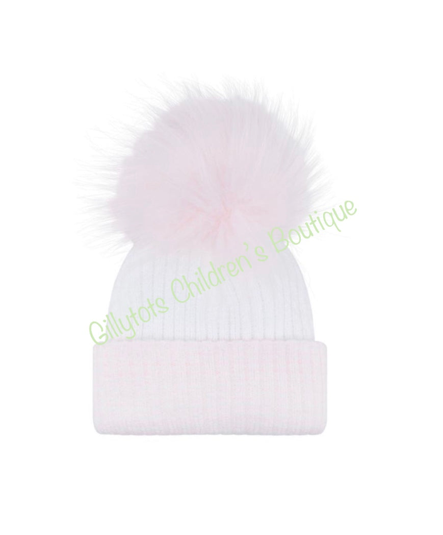 baby girls faux fur pom hat babygirls 