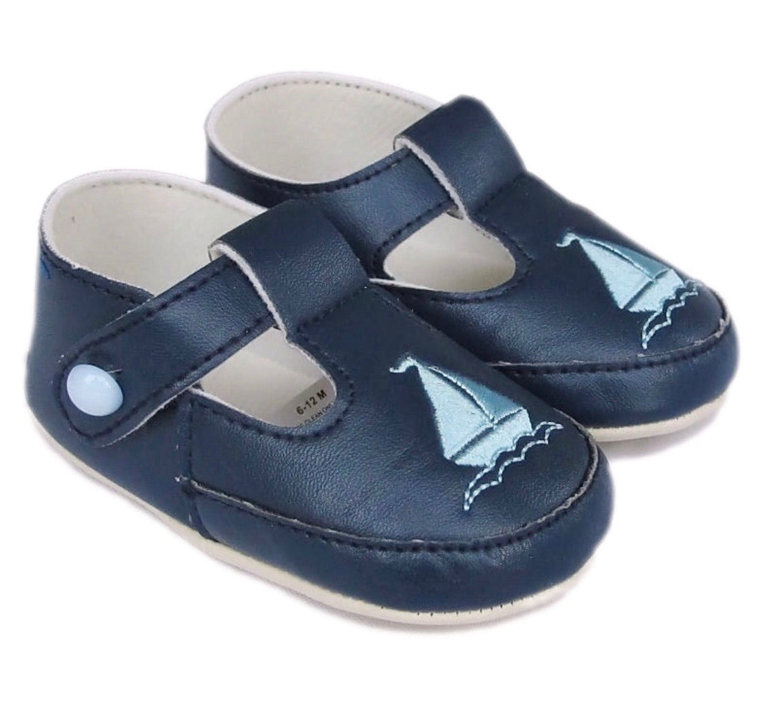 little cutie soft sole pram crib shoes sailor baby boys navy shoes first walkers occasion shoes 