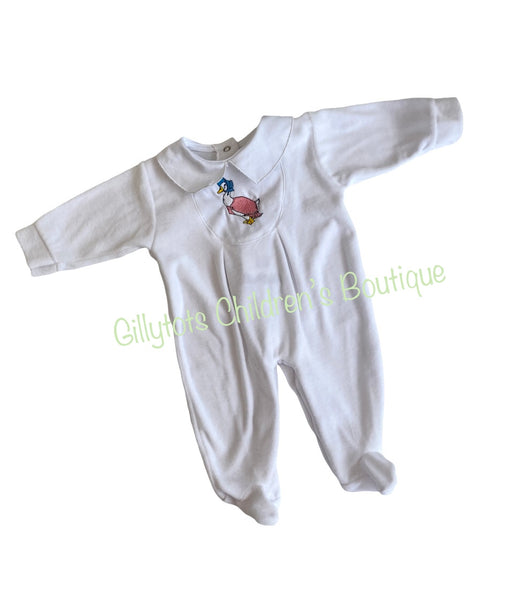 Jemima Puddleduck All in One BabyGrow - White