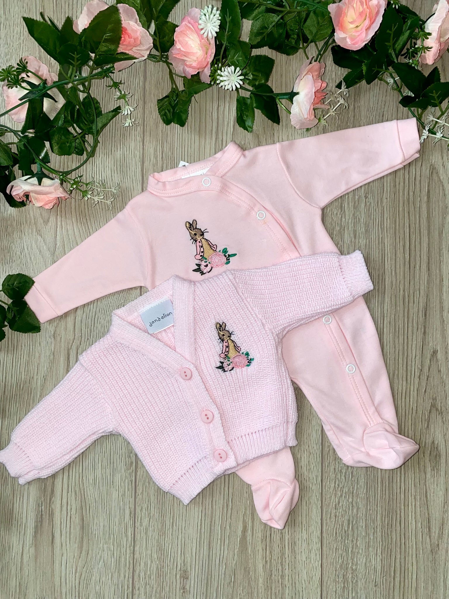 premature baby all in one babygrow flopsy bunny tiny baby small baby prem outfit cardigan embroidered flopsy bunny 
