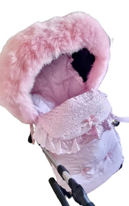 Frilly Pink Baby Girls Cosy Toes Footmuff