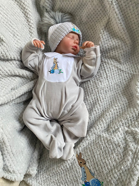 Peter Rabbit All in One BabyGrow - Grey