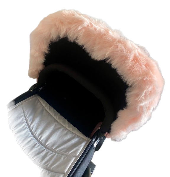 Extra Fluffy Faux Fur Pram Trim/Handmuff - Blush Pink