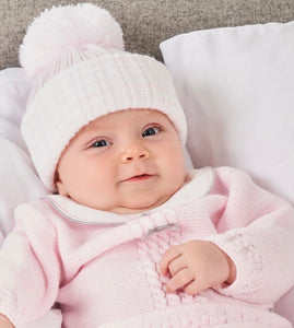 dandelion bobble pink pom hat 