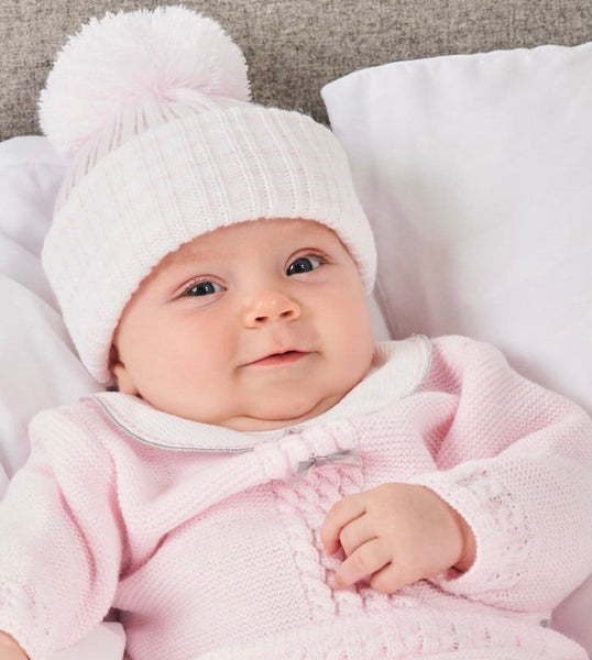 dandelion bobble pink pom hat 