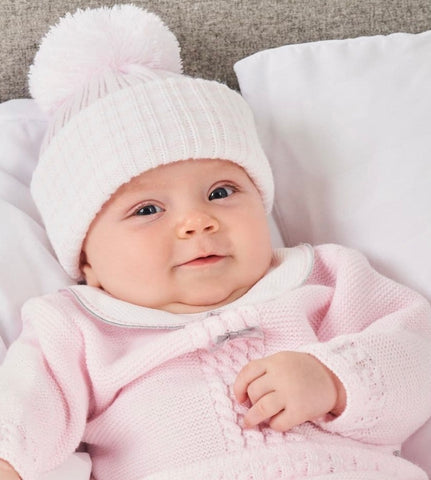 dandelion bobble pink pom hat 