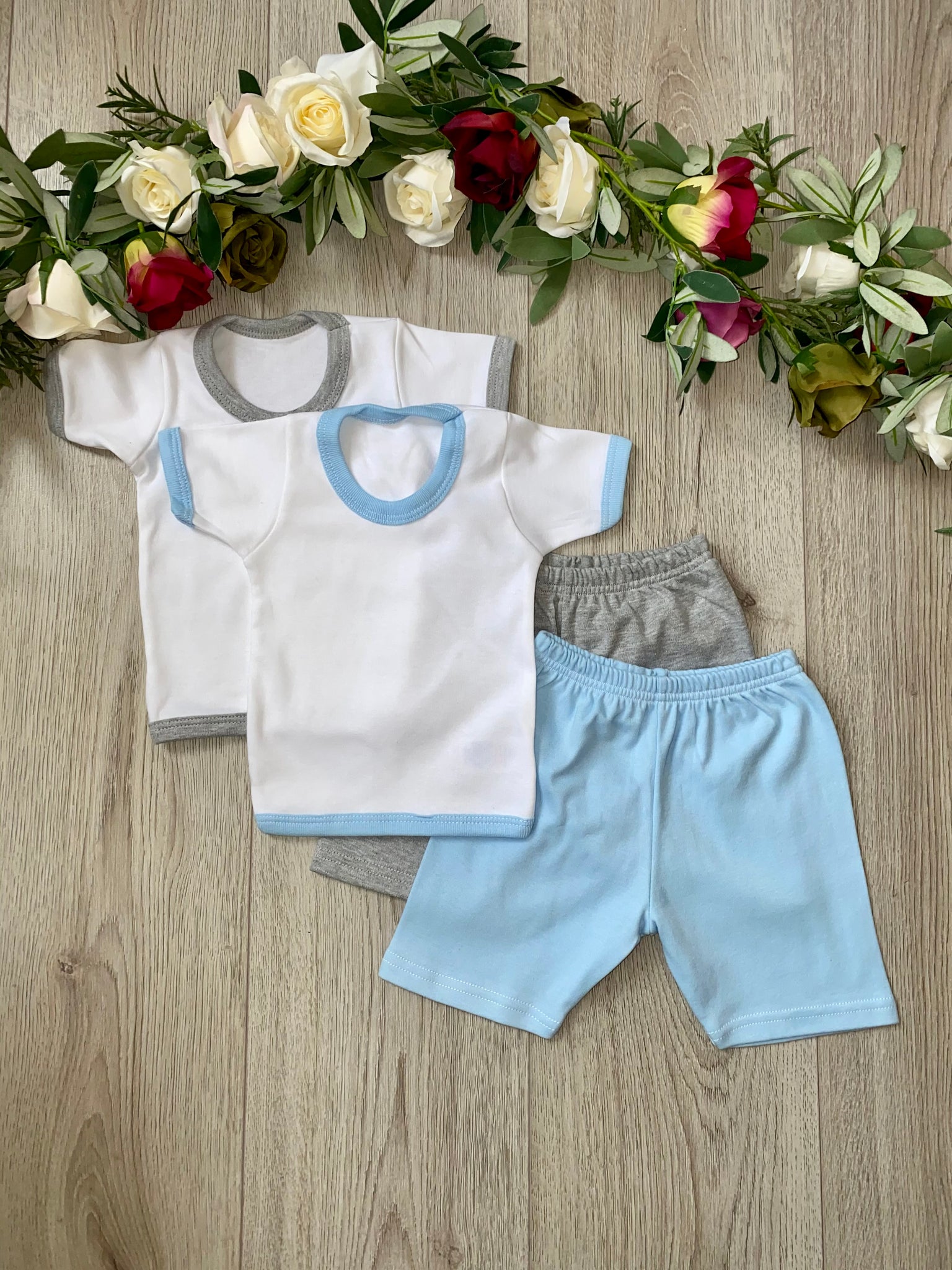 Boys Soft Jersey Stretch summer Top & Shorts Set - Personalised