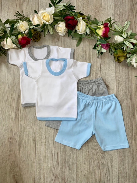 Boys Soft Jersey Stretch summer Top & Shorts Set - Personalised
