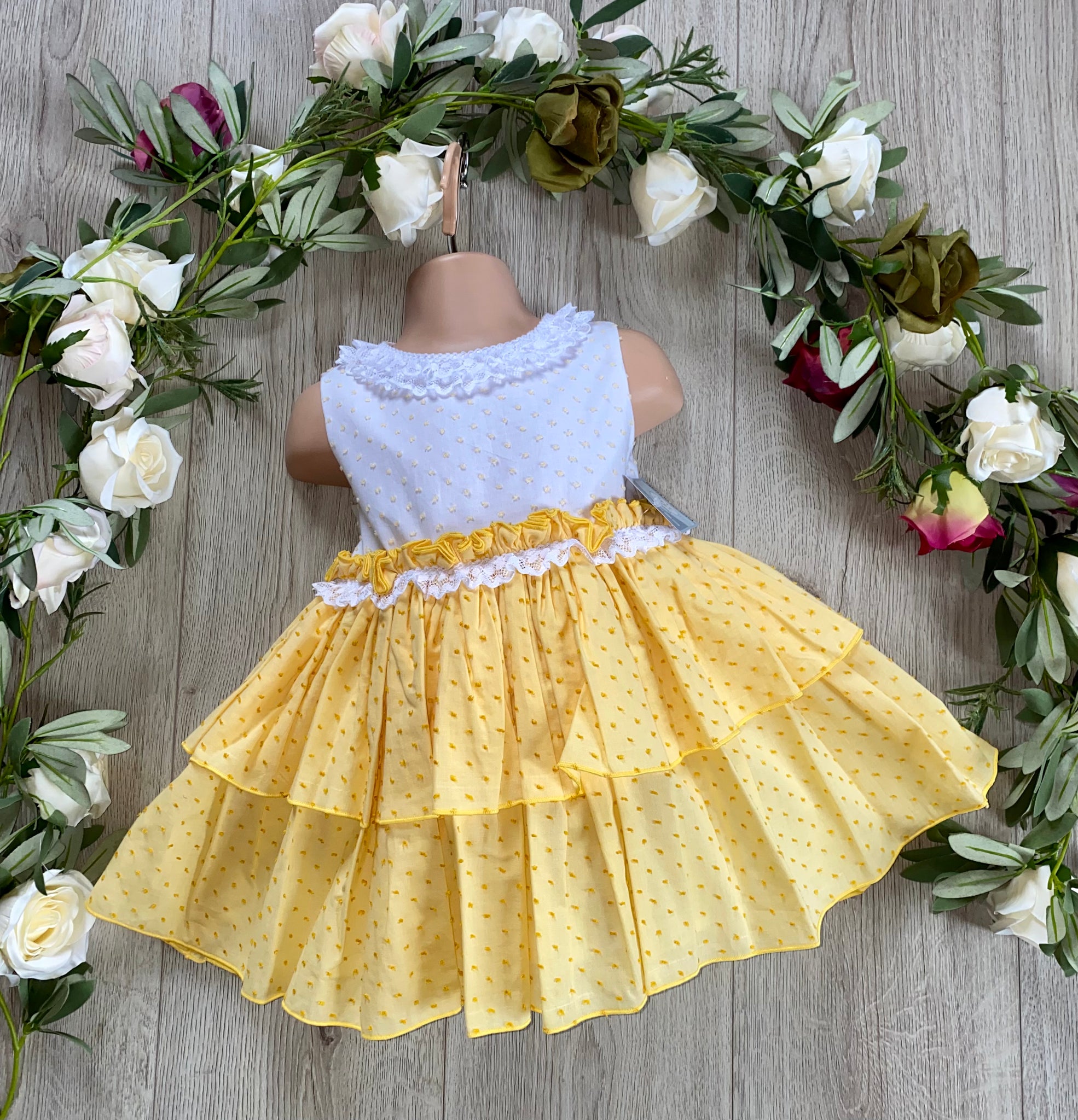ceyber yellow easter frilly dress layered dresses 