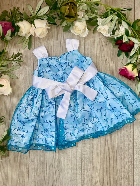 Baby Girls Blue Shimmer Dress