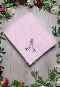 soft fleece blanket pink flopsy bunny beatrix potter 