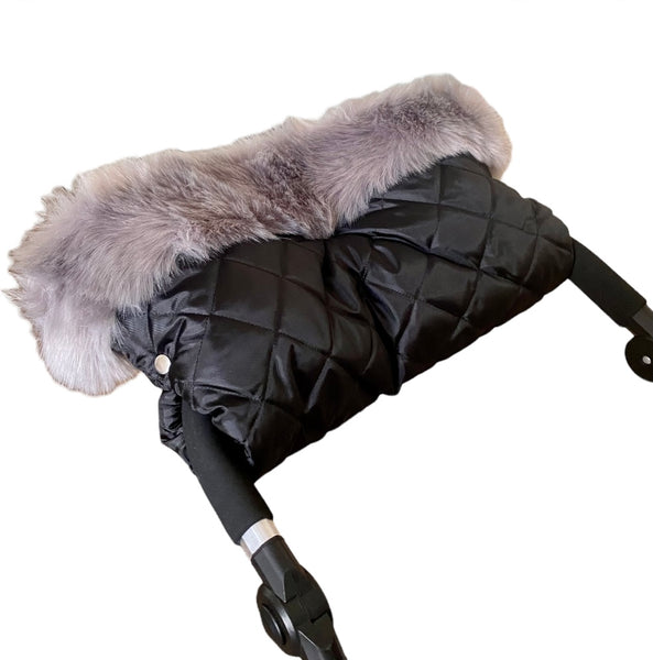 Extra Fur Pram Hood/Handmuff - Soft Silver